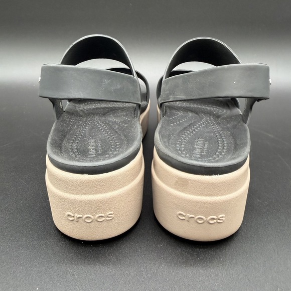 Crocs Brooklyn Low Wedge Platform Sandals Women's Size 6 Black Mushroom - Picture 5 of 7